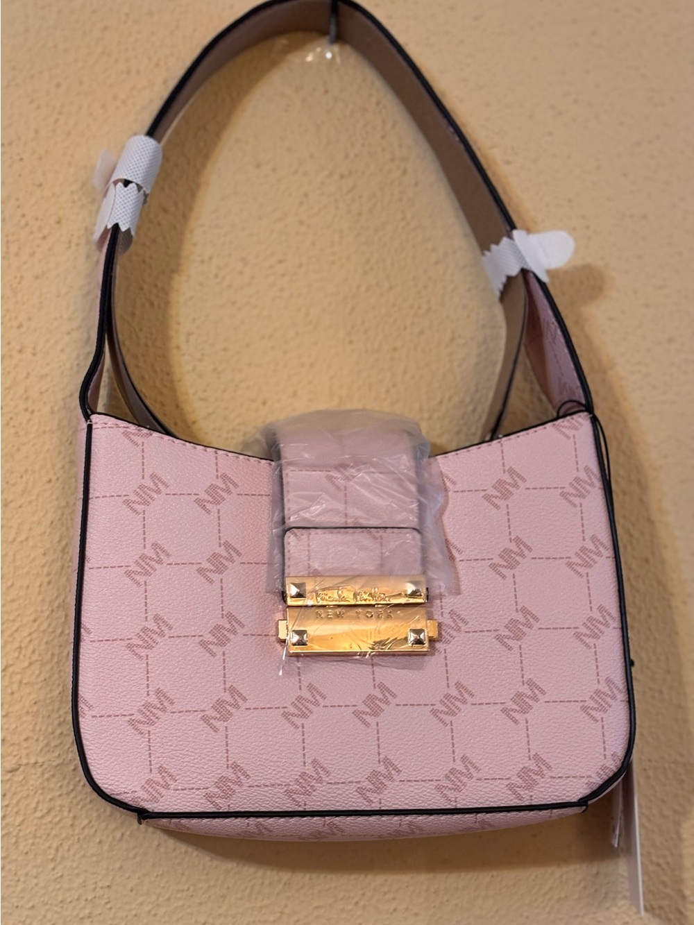 Nicole Miller New York Blush Pink Monogram Shoulder Bag NWT